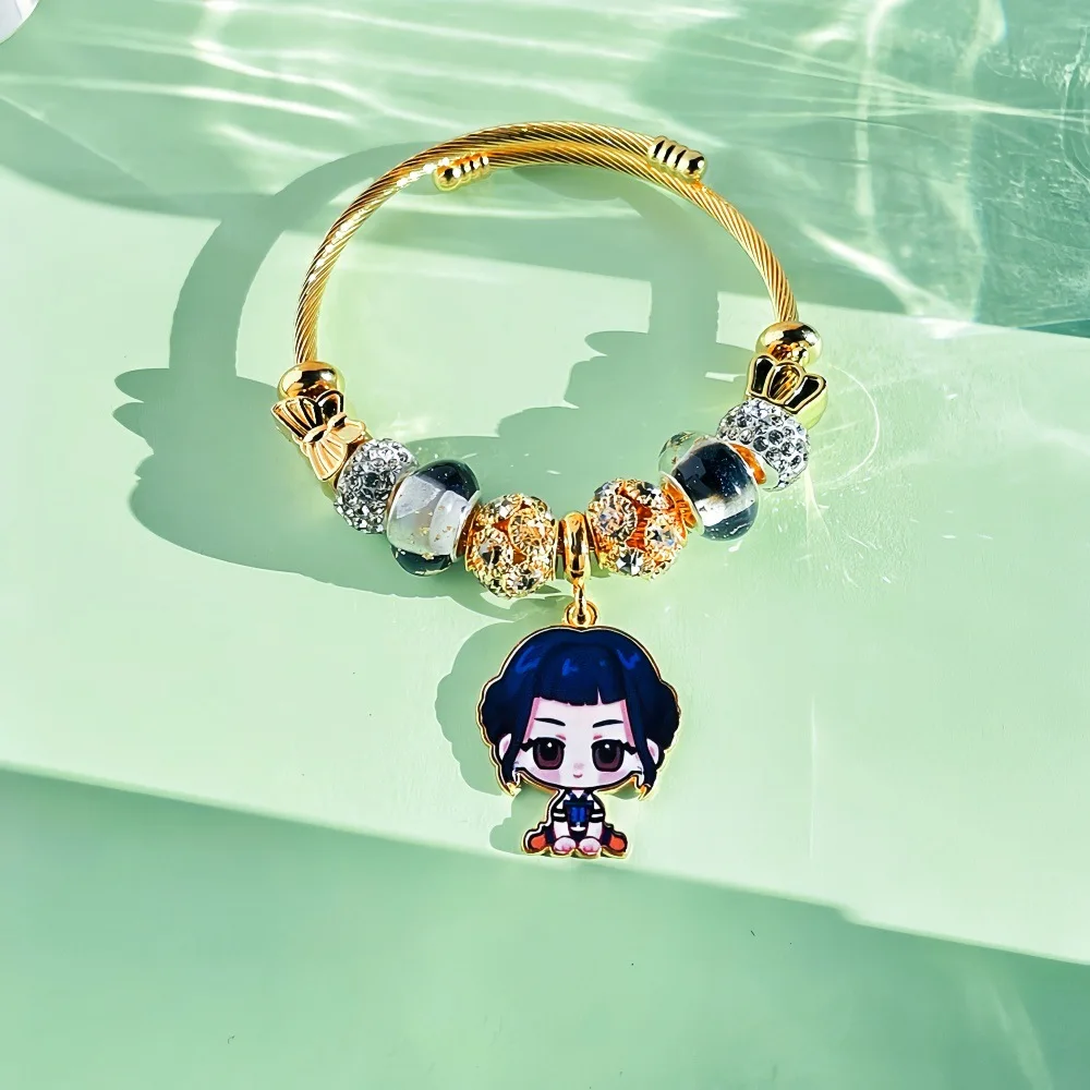 Kpop Demon Hunter Charm Bracelets – Rumi, Mira & Zoey Gold Bangle - Image 2