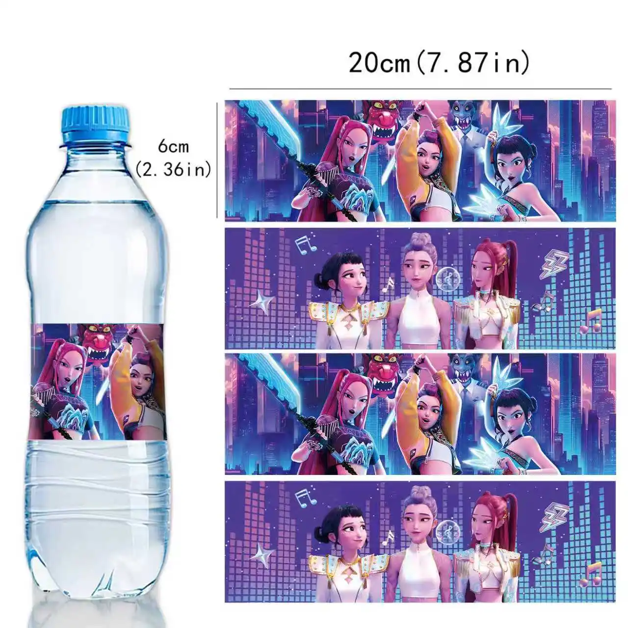 Kpop Demon Hunter HUNTR/X Water Bottle Stickers – Anime K-Pop Waterproof Bottle Labels (10PCS)