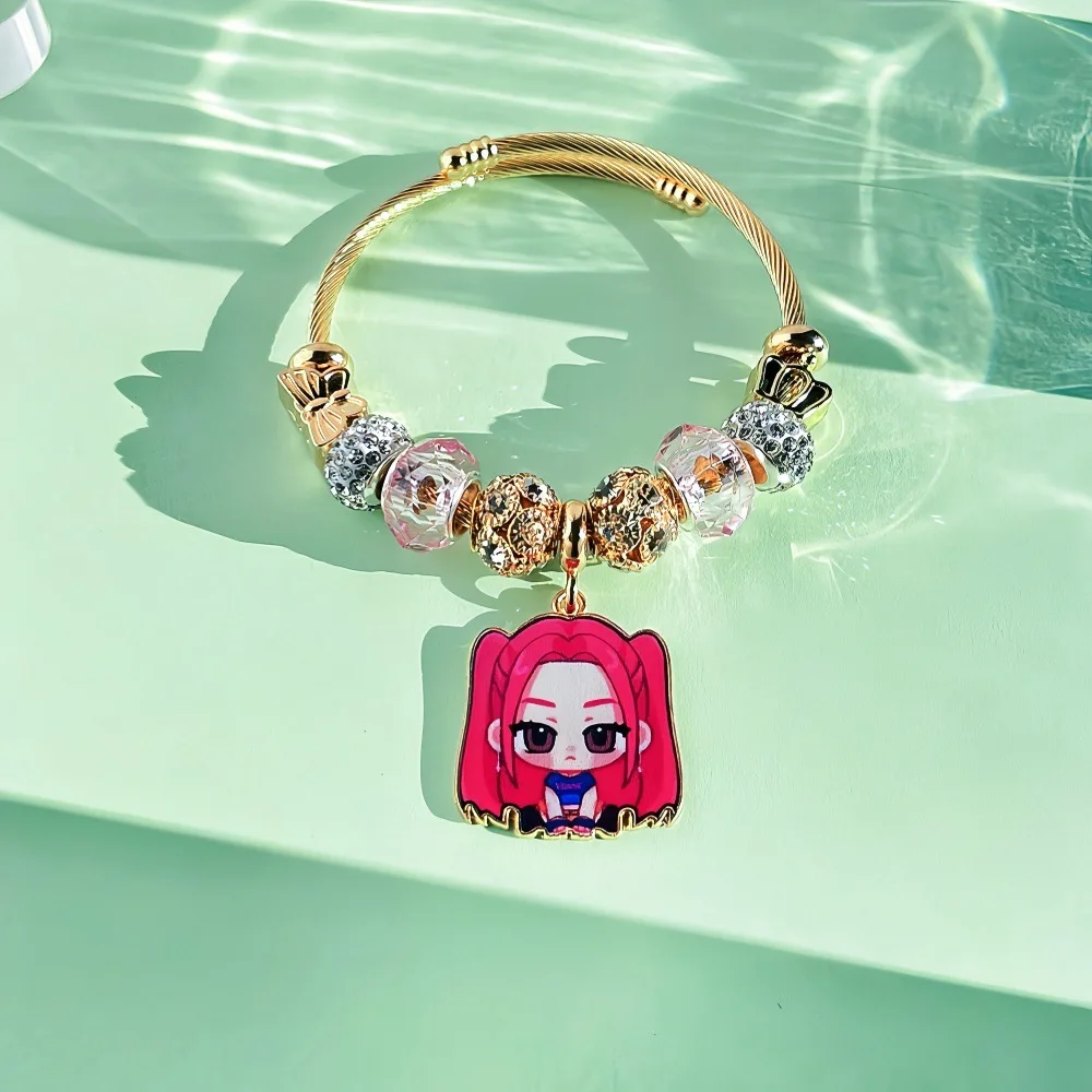Kpop Demon Hunter Charm Bracelets – Rumi, Mira & Zoey Gold Bangle - Image 4
