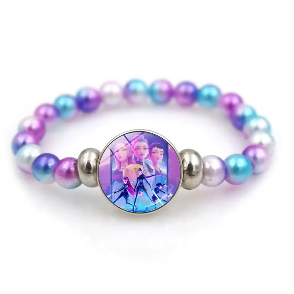 Kpop Demon Hunter HUNTR/X & Derpy Beaded Bracelets – Anime K-Pop Character Stretch Bracelet Set - Image 7