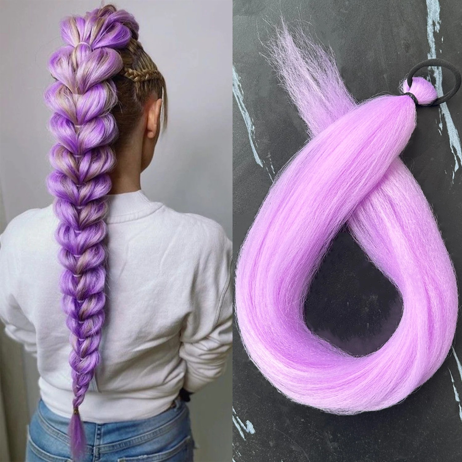 Rumi KPop Demon Hunters Purple Ponytail Extension – 28 Inch - Image 2