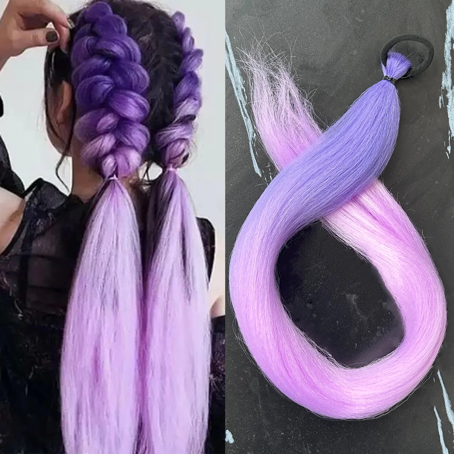 Rumi KPop Demon Hunters Purple Ponytail Extension – 28 Inch - Image 4